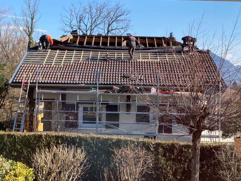 toiture en travaux